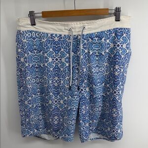 Johnnie-O elastic waist pull on surf beach swim board shorts sz L